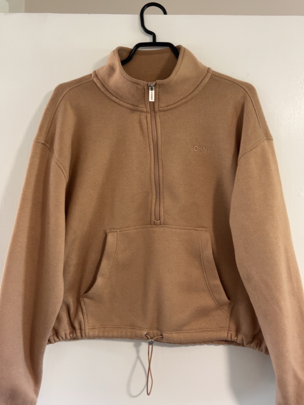 Dkny Half-Zip Pullover Sweater in Camel Brown